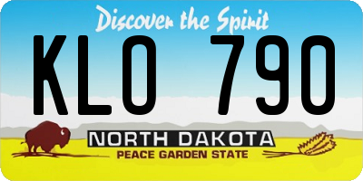 ND license plate KLO790