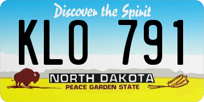 ND license plate KLO791