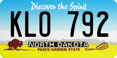 ND license plate KLO792