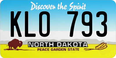 ND license plate KLO793