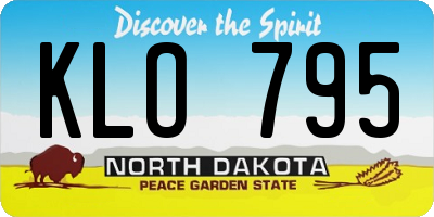 ND license plate KLO795