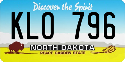ND license plate KLO796