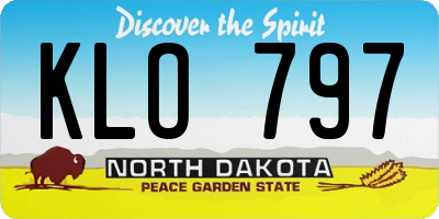 ND license plate KLO797