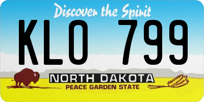 ND license plate KLO799