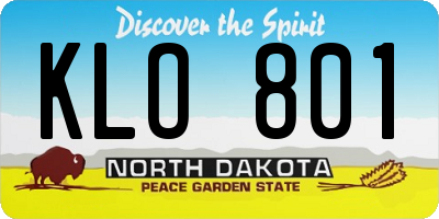 ND license plate KLO801