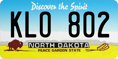 ND license plate KLO802