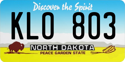 ND license plate KLO803