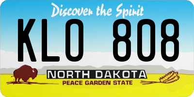 ND license plate KLO808