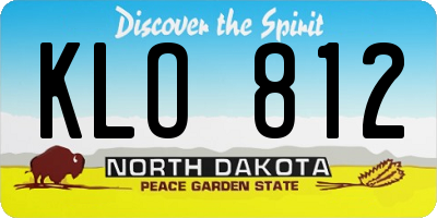 ND license plate KLO812