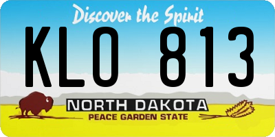 ND license plate KLO813