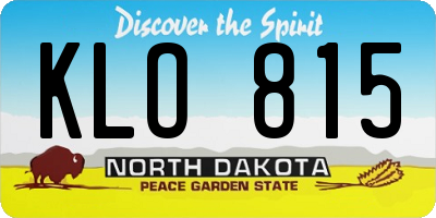 ND license plate KLO815