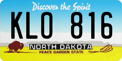 ND license plate KLO816
