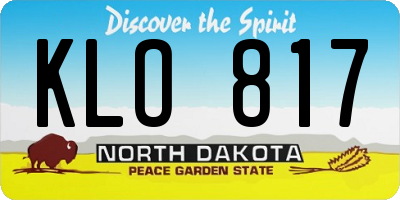 ND license plate KLO817