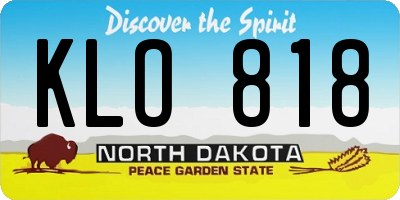 ND license plate KLO818
