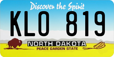 ND license plate KLO819