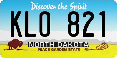 ND license plate KLO821