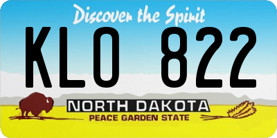 ND license plate KLO822