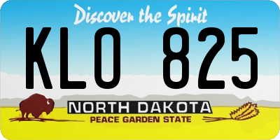 ND license plate KLO825