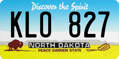 ND license plate KLO827