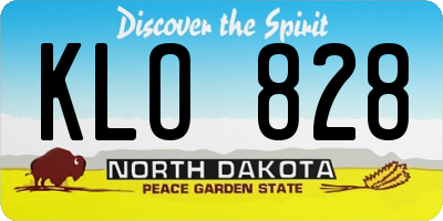 ND license plate KLO828