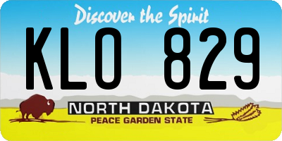 ND license plate KLO829