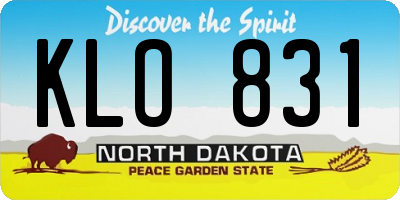 ND license plate KLO831