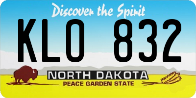 ND license plate KLO832