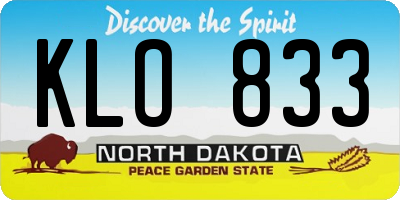 ND license plate KLO833