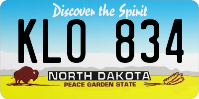 ND license plate KLO834