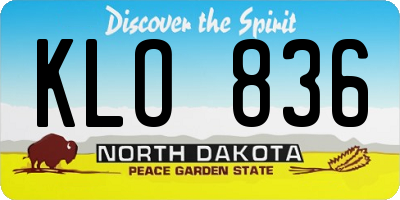ND license plate KLO836