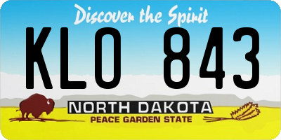 ND license plate KLO843
