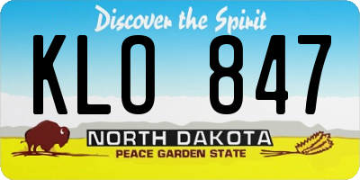 ND license plate KLO847