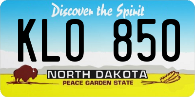 ND license plate KLO850