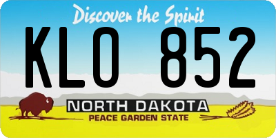 ND license plate KLO852