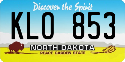 ND license plate KLO853