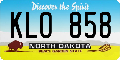 ND license plate KLO858