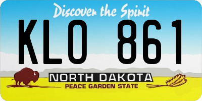 ND license plate KLO861