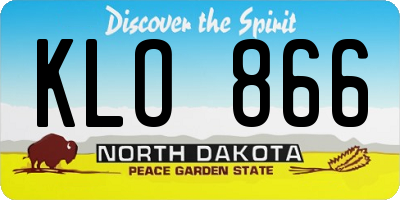 ND license plate KLO866