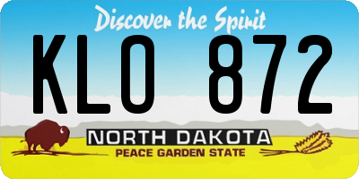 ND license plate KLO872