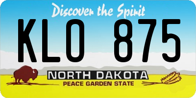 ND license plate KLO875