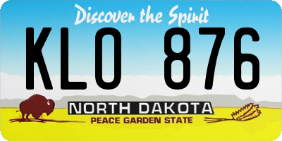 ND license plate KLO876