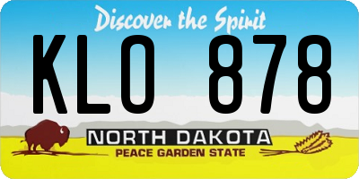 ND license plate KLO878