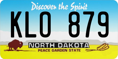 ND license plate KLO879