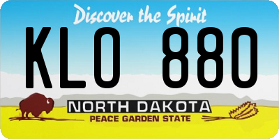 ND license plate KLO880