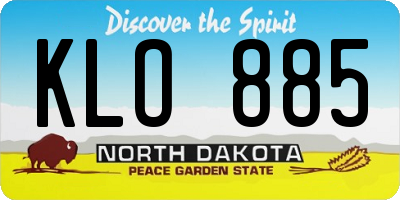 ND license plate KLO885