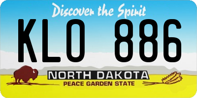 ND license plate KLO886