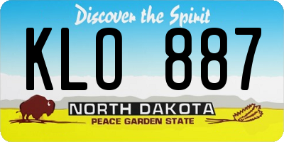 ND license plate KLO887