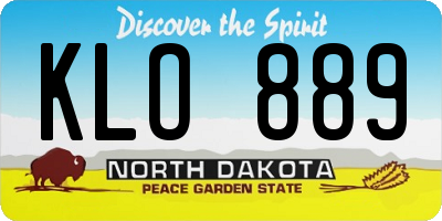 ND license plate KLO889