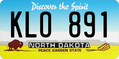 ND license plate KLO891