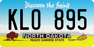 ND license plate KLO895